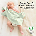 Organic Burp Cloths Baby Boy, Girl - 6-Pack Large Cotton Burping Cloths for Babies, Spit Up Rags, Super Absorbent, Ultra Soft Newborn Rag, Gender Neutral, Machine Washable, Durable (Dreamers)