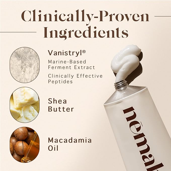 Nemah - Stretch Mark Cream for Pregnancy - Pregnancy Stretch Mark Prevention & Reduction, Postpartum Stretch Mark Cream with Vanistryl, Shea Butter, & Macadamia Oil - Vegan & Cruelty-Free - 3.5 oz.