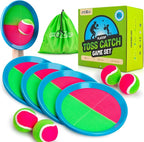 Toss and Catch Ball Set 4 Pack - Beach Toys Pool Toys Outdoor Games for Family Toddlers Kids Adults - Outside Yard Games- Classic Birthday Gift for 3 4 5 6 7 8 9 10 11 12+ Years Old Boys Girls