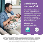 Boppy Nursing Pillow - Ergonomic Bottle & Breastfeeding Pillow with High, Firm, Large Area, Water-Repellent Cushion with Washable Cover; Baby Safety Alliance Verified - Pink Garden Flowers