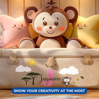 CRYPTONITE Personalized Name Jungle Animals Vinyl Wall Decor I Nursery Wall Decal for Baby Boy & Girl Decoration I Stickers for Kids I Multiple Options for Customization (D. Monkey)