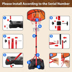 Kids Basketball Hoop for 1 2 3 4 5 6 Year Old Stand Adjustable Height 3.5ft-5.3ft Toddler Boy Basketball Hoop Indoor Mini Basketball Hoops Goal Ball Games Toys for Girl Boy Age 1-3 2-4 3-5