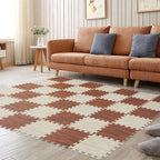 Skyweaver 36 Tiles Soft Non-Toxic Baby Play Mat for Floor EVA Foam Jigsaw Puzzle Play Mat, Interlocking Squares with 0.6inch for Babies, Toddlers & Kids Gym, Nursery, Playroom, White