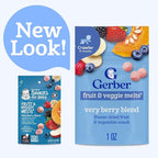 Gerber Stage 3 Baby Food Snacks, Very Berry Fruit and Veggie Melts, Baby Led Feeding, 7PK