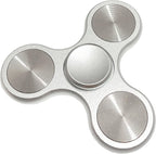 Fidget Spinners Toy Ultra Durable Stainless Steel Bearings High Speed 3-6 Min Spins Metal Material Hand Spinner ADHD Focus Anxiety Toys Stress Relief Reducer Fidget Spinner for Kids Adults Silver