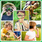 INNOCHEER Kids Explorer Kit & Bug Catcher Kit & Safari Costume Kit, Outdoor Exploration Set with Hat, Vest, Butterfly Net and Bugs Book for Boys Girls 3-12 Years Old (Camouflage Green)