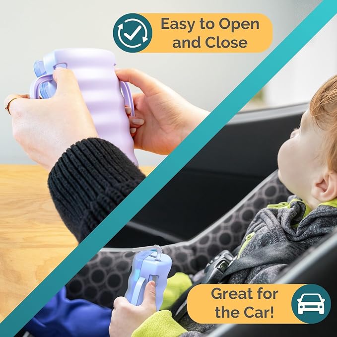 Dinneractive Sip Wiz - Baby Pouch Holder No Squeeze Pouch Food Pouches & Juice Box Holder - Anti-Squeeze Yogurt Pouch Reusable Toddler Essentials 2 Pack