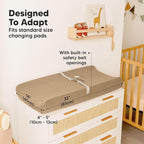 2-Pack Organic Changing Pad Covers for Girl, Boy, Neutral - 100% Cotton Changing Table Pad Cover, Soft Baby Nursery Diaper Changing Pad Sheets, Contour Changing Pads Liners, Change Pad Cover (Pecan)