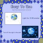 965 PCS Glow in The Dark Stars and Earth for Ceiling, Luminous Stars and Planet Wall Decals, Kids Room Decor, Glowing Galaxy Wall Stickers for Nursery Decorations (Blue)
