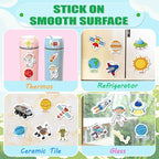 Reusable Sticker Books for Kids, Jelly Quiet Book, Preschool Learning Activities Busy Book for Toddler Travel Toys Waterproof Stickers for Kids 2 3 4 5 6 Year Old Girls Boys (Space)