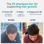 Castor Oil Shampoo Bar with Peppermint Essential Oils & Biotin - For Hair Growth, Strengthening, Thickening & Volumizing - Shampoo for Women and Men - Free of Parabens & Sulfates - Made in USA - 4.5oz