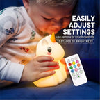 Lumipets Remote Control Silicone Night Light for Kids - Unicorn Design with 9 Soft Colors & Sleep Timer - Rechargeable, Battery-Operated Lamp for Bedroom | Baby Nursery, Toddler, Girls, Boys