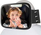 Onco Fixed Headrest Baby Car Mirror - Tesla-Compatible Car Mirror for Baby, 100% Shatterproof & Shake-Proof, Non-Slip with 360° Rotation, Newborn Must Haves