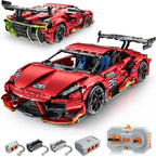 Remote Control Super Car Building Kits, 1835PCS Technique Plated Race Car Building Set for Adults Men Teens - with 5 Fast Motors, Electric Height Adjustment & Drift Spin Wheels