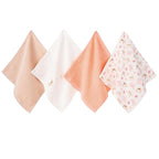 4 Pack Baby Washcloths 100% Cotton Soft and Absorbent Terry Wash Cloths for Sensitive Skin Face Hand Body Burp Rag Wipes Essentials for Newborns Infants Toddlers Girls Boys