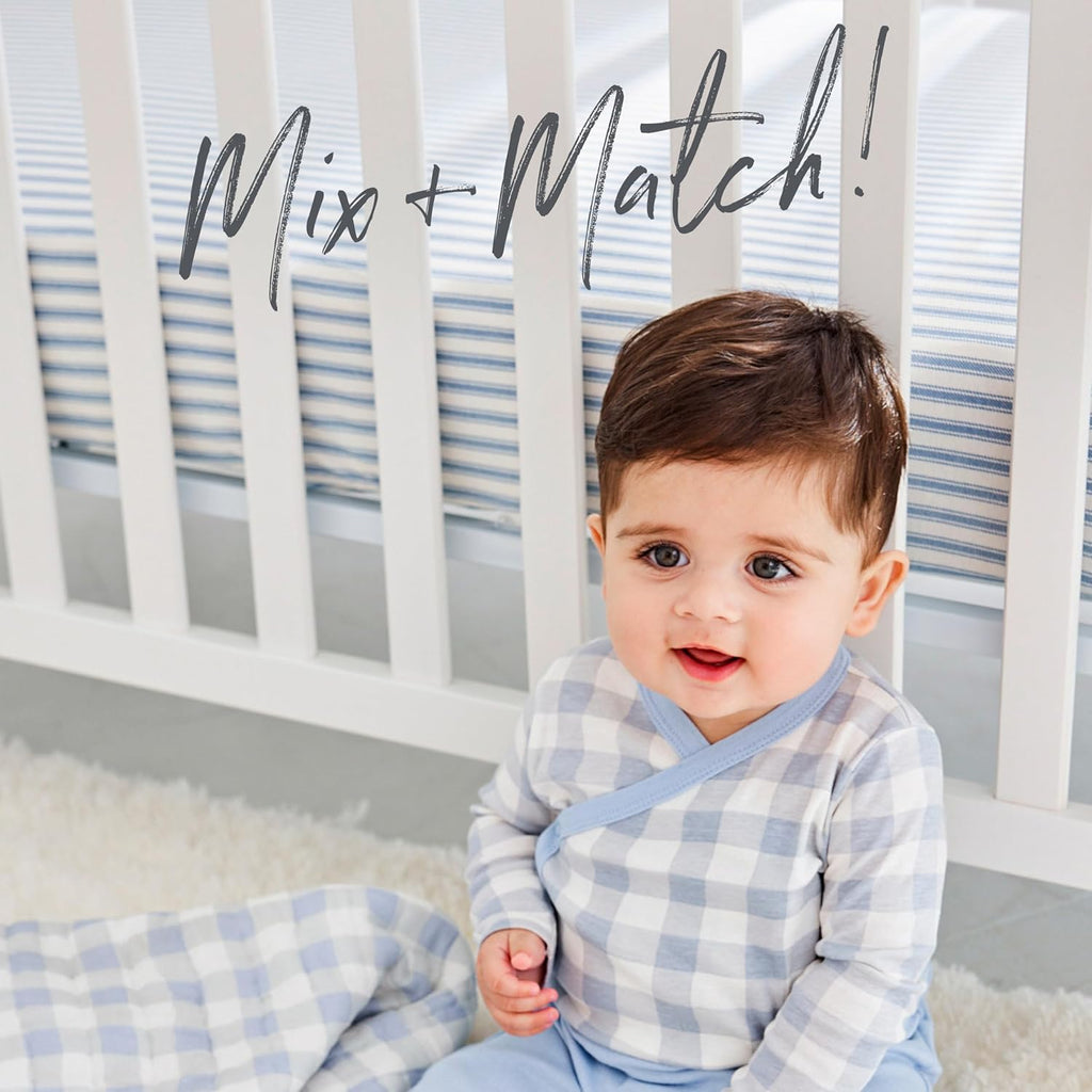 HonestBaby Unisex-Baby Fitted Crib Sheets Set Standard Mattress, 100% Organic Cotton Baby Boys, Girls, Neutral, 1 Pack - Peach Skin Painted Buffalo Check, One Size