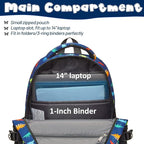 BLUEFAIRY Kids Backpack for Boys Elementary Primary Middle School Bags Back to School Bookbags Gifts Large Compartment with Tablet Sleeve Mochilas para niños 17" Dinosaur Navy Blue