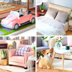 Spilay DIY Dollhouse Miniature with Wooden Furniture,DIY Dollhouse Kit Large Villa Model with LED Light & Music Box,1:24 Scale Creative Room Gift for Adult Teenager