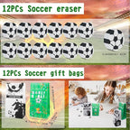 158Pcs Soccer Party Favors - Bags, Whistles, Balls, Slap Bracelets, Keychains, Stickers, Tattoos for Party Goodie Bags