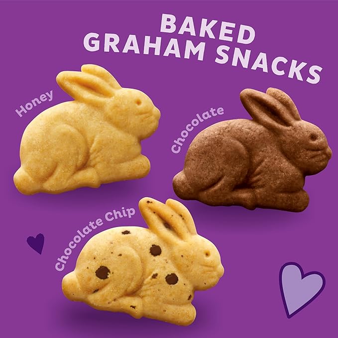 Annie's Organic Friends Bunny Grahams, Chocolate Chip, Chocolate, and Honey Baked Graham Snacks, 11.25 oz