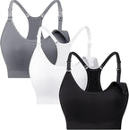 Suekaphin 3 Pack Sports Nursing Bra for Breastfeeding Supportive Bralette Pregnancy Maternity Wirefree Support for Women