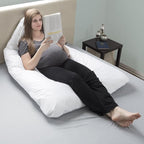 Lavish Home Pregnancy Pillow - U-Shaped Full Body Pillow with Removable Cover - Pregnancy Support for Sleeping - Body Cushions for Adults, Maternity Pad (White)