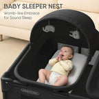 4-in-1 Baby Bassinet with Playard, Sleeper Nest, Changing Table, Mosquito Net & Canopy, Storage and Toys for Newborn to Toddler
