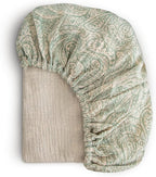 mushie Extra Soft Muslin Fitted Crib Sheet | 192 Thread Count | 28"x 52" (Green Paisley)