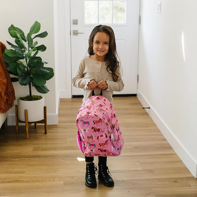 Wildkin 15-inch Kids Backpack – Durable, Padded, Adjustable for School & Travel - Horses