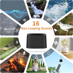 Portable Sound Machine,Mini Travel White Noise Machine for Sleeping with Breathing Night Light, 16 Soothing Sounds, Timer, Rechargeable Brown Noise Sound Machine for Sleep,Adults,Office Privacy(Black)