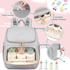 Weitars Diaper Bag Backpack Large Baby Diaper Bag with Changing Pad Travel Diaper Backpack,Baby Bag for Boys Girls,Stroller Straps,5 Insulated Pockets (Gray)