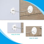 8 Pieces Refrigerator Locks for Children Adults with 10 Keys, Fridge Lock, Freezer Door Safety Cabinet Lock and Child Safety Cabinet Locks with Strong Adhesive (White)