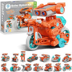 Sillbird Solar Robot Building Kit STEM Gift for Boys Aged 8-14, 15-in-1 DIY Science Educational Robotic Set, Solar or Battery Powered Toy for Kids Birthday with 212 Pieces