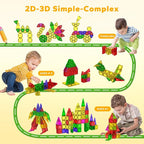 112PCS Mini Magnetic Tiles for Kids, Magnetic Tiles Travel Set with Iron Box, Portable Construction Toys STEM Educational Building Set for Kids Ages 4-8 Toddlers, Boys & Girls Birthday New Year Gift