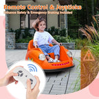 12V Bumper Car for Toddlers, Electric Toy Ride on Battery Car with Kids W/Parent Remote Control, 2-Speed, 360 Degree Spin, Music & LED Lights for Kids, Orange