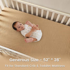 david's kids Muslin Crib Sheets for Boys Girls, 2 Pack 100% Cotton Soft Breathable Fitted Baby Sheet Set, 28x52 Inch Fits Standard Crib and Toddler Mattresses, Woodland Animal