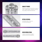 Sanwuta Fake Microphone Prop Sparkly Bling Rhinestones Plastic Play Microphone Pretend Glitter Bedazzled Mic for Cosplay Party Costume(Silver)