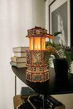 Wood Trick Antique Lantern Luminous LED 3D Wooden Puzzles for Adults and Kids to Build - 2-Mode Lighting - Engineering DIY Project Mechanical 3D Puzzle Model Kits for Adults