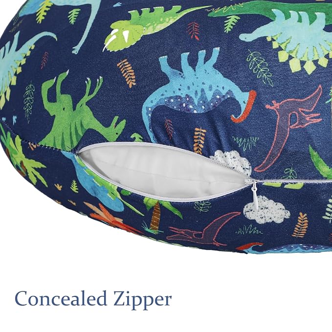 Nursing Pillow Cover, Removable Nursing Covers for Breastfeeding Pillows, Stretchy and Soft Fit for Baby Girls Boys Newborn, Dinosaur (Only Cover)
