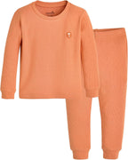 moimoln Pajamas Set 6M-5Y Solid Ribbed Unisex Baby & Toddler, Soft Viscose, Snug-Fit, Everyday Sleepwear