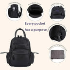 JESSIE & JAMES Saturday EDC Diaper Bag Backpack Multi Function Diaper Bag with Changing Pad & Stroller Straps_Black
