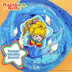 Rainbow Brite Scented Cloud Slime, Vanilla-Scented, Collectible Charm, White Iridescent Tinsel, & Reusable Container with Topper, Cute Stuff for Kids, Colorful Fidget Toys, Goody Bags Stuffers