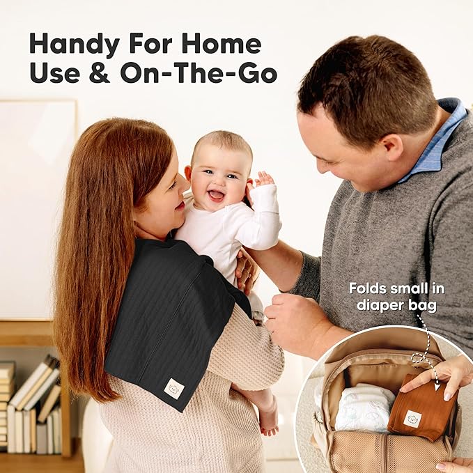 KeaBabies Organic Cotton Burp Cloths Baby Girl, Boy - 6-Pack Large Burping Clothes for Babies, Spit Up Rags, Super Soft & Absorbent Newborn Wash Towels, Gender Neutral, Non-Shrink (Stria, Basic)