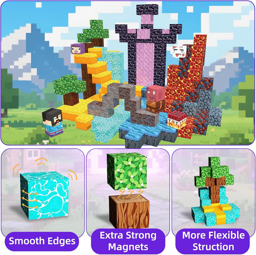 Magnetic Building Blocks Construction Set, Educational STEM Toy (Portal-Theme)