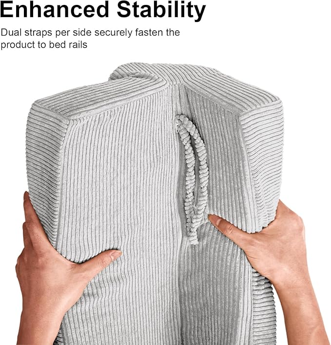 Bed Rail Bumpers Protector, Hospital Bed Rails Padding, Loft Beds and Bunk Beds Bumpers Protector, Premium Soft Memory Foam - Anti-Bump | Fall Prevention, Size 27.6 x 5.5 x 11.8 Inches, Gray