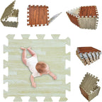 Skyweaver 12 Tiles Soft Non-Toxic Baby Play Mat for Floor EVA Foam Jigsaw Puzzle Play Mat, Interlocking Squares with 0.6inch for Babies, Toddlers & Kids Gym, Nursery, Playroom, White