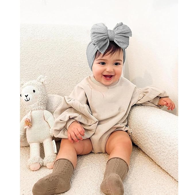 Niceye Handmade Baby Headbands Soft Stretchy Nylon Hair Bands with Bows for Newborn Infant Baby Toddler Girls