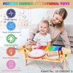 Wingyz Kids Drum Set for Toddlers Baby Music Instruments 7 in 1 Montessori Preschool Musical Toys Children Drum kit Xylophone Tambourine Birthday Gifts for Boys and Girls