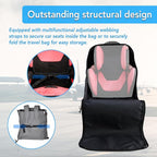 Car Seat Travel Bag with Wheels Heavy Duty Water-resistant Protective Cover for Airplane Travel & Rolling Design, Padded Handle,Padded Adjustable Strap (Grey)