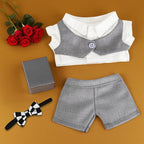 17cm Doll Clothes & Accessories Set，Luxe Groom Doll Clothes，White Shirt, Tailored Trousers and Timeless Bowtie- for Ceremonies, Displays, Collectors & Gifts/Wedding Dress/Sweet Meadow